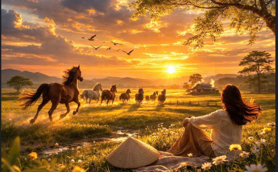 HÌNH NGỰA VỀ ĐỒNG CỎ BAO LA